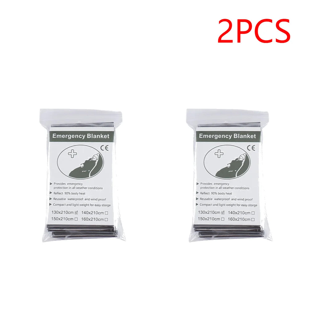 5-10pcs Emergency Blanket Outdoor Survive First Aid Military Rescue Kit Windproof Waterproof Foil Thermal Blanket for Camping