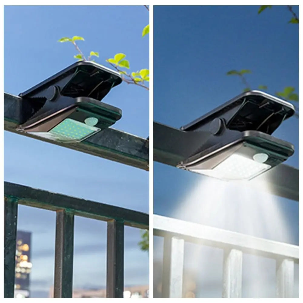 Super Bright Solar Clip Lights IP65 Waterproof Portable Human Body Induction Lighting Body Sensor Camping Garden Wall Light Home Lighting Accessories