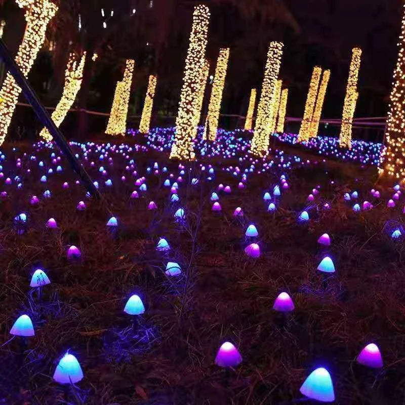 6,5M 30 LED Solar Lights String Mushroom Lawn Fairy Lights LED Solar Lamps Outdoor For Garden Patio Terrace Path Landscape Decoration Lamps