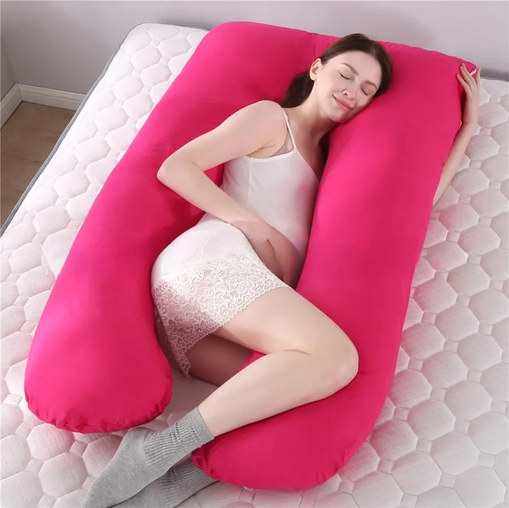 NEW Pregnant Women Sleeping Support Pillow Cotton Pillowcase U Shape Maternity Pillows Pregnancy Side Sleeper Bedding No Filler Women Pregnancy Supplies