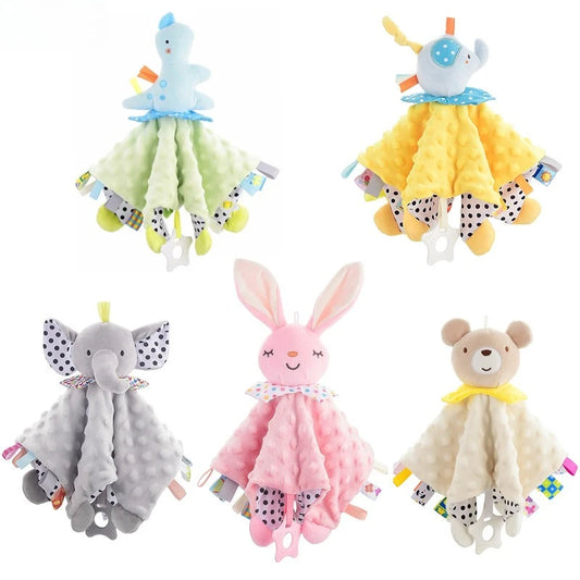 NEW Arrivals Baby Elephant Security Blanket with Silicone Teether Organic Cotton Comforter Infant Shower Gifts Baby Soothing Towel Babies Apparel Accessories Clothing Supplies