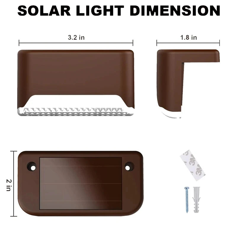 4~20PCS Solar Deck Light Outdoor IP65 Waterproof Solar Power Garden Lamps for Railing Stairs Step Fence Yard Patio Pathway