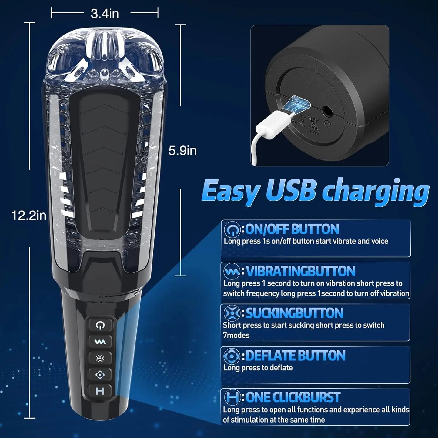 Adult Sex Toys Automatic Sucking Male Masturbator 4 Suction 10 Vibration Electric Pocket Pussy Penis Vacuum Pump Men Sex Machine
