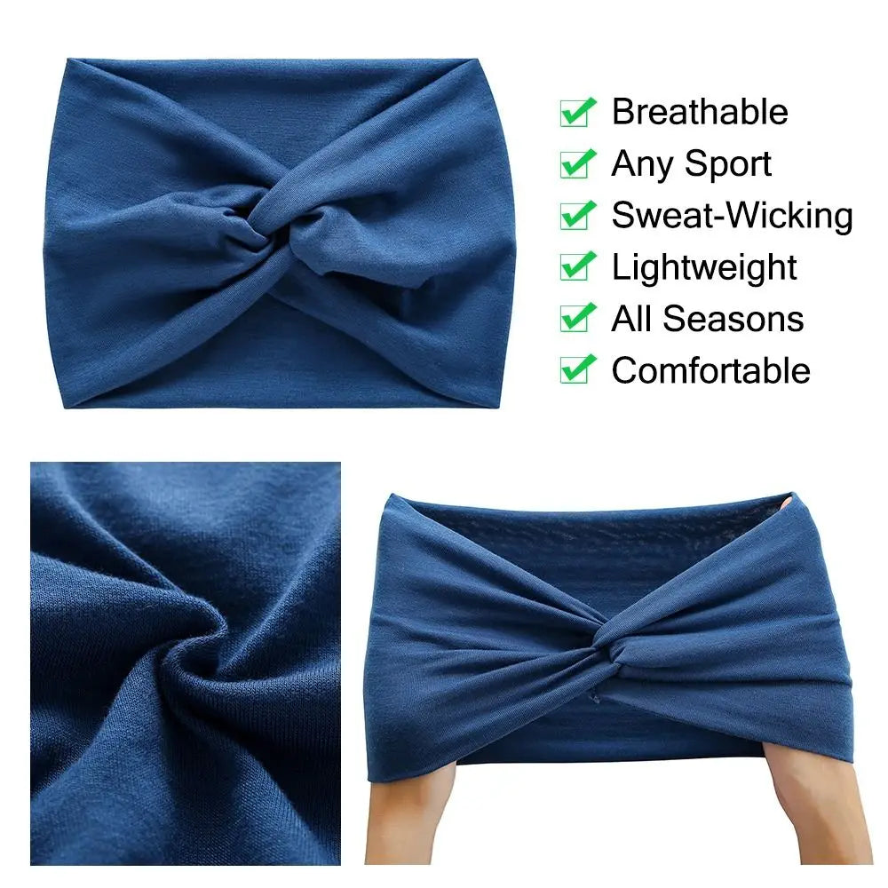 NEW Arrivals 29 Colors/Patterns Sports Bohemian Wide Cotton Stretch Headbands Women Headwrap Yoga Hair Bands Headwear Bandana Twisted Wide Headbands Hair Accessories