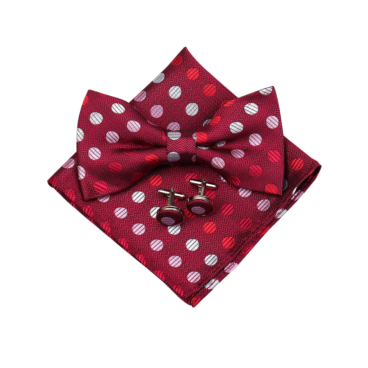 3 PCS Set 55 Colors Luxury Paisley Bowtie Suit Man Bow Tie Pocket Square Cufflinks Wedding Bowknot Accessories Butterfly Neckwear Adjustable Adult Ties