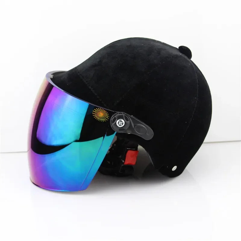 Winter/Summer Equestrian Riding Helmet Unisex Black Velvet Cloth Equestrian Helmet  Horse Equipment Safety Accessories