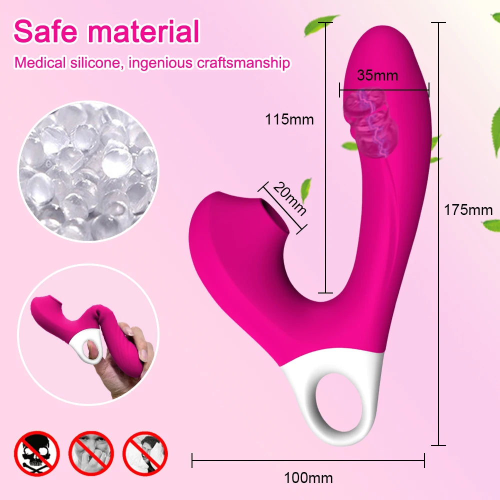 Powerful 15 Vibration Modes Dildo Vibrator for Women G Spot Clitoris Sucker Clit Vacuum Stimulator Female Sex Toys for Adults 18