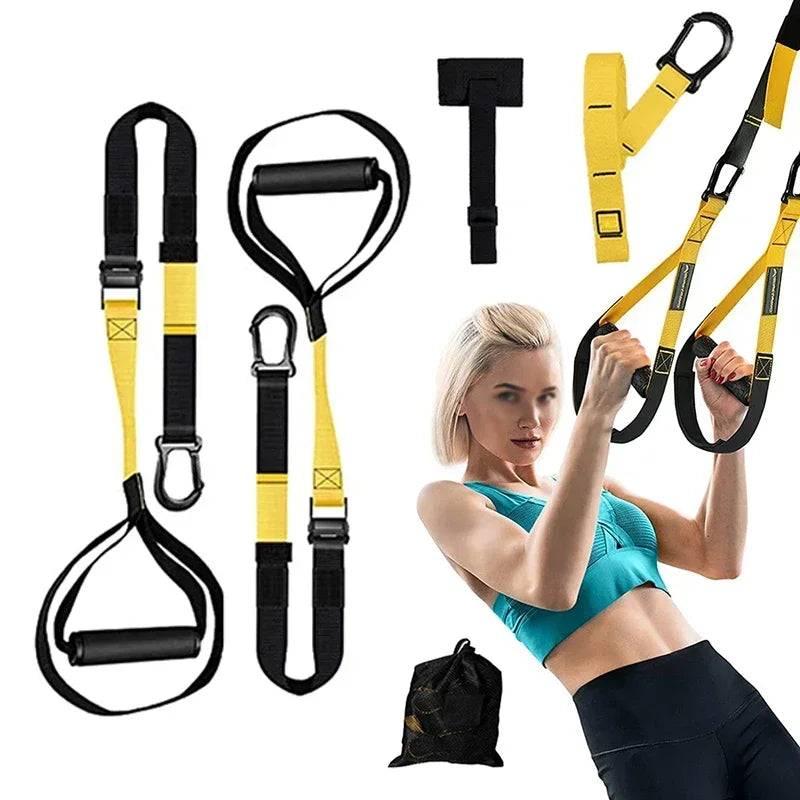 Professional Suspension Training Band Fitness Strength Power Suspension Trainer Adjustable Yoga Belt Wall Mount TRX Tensioner