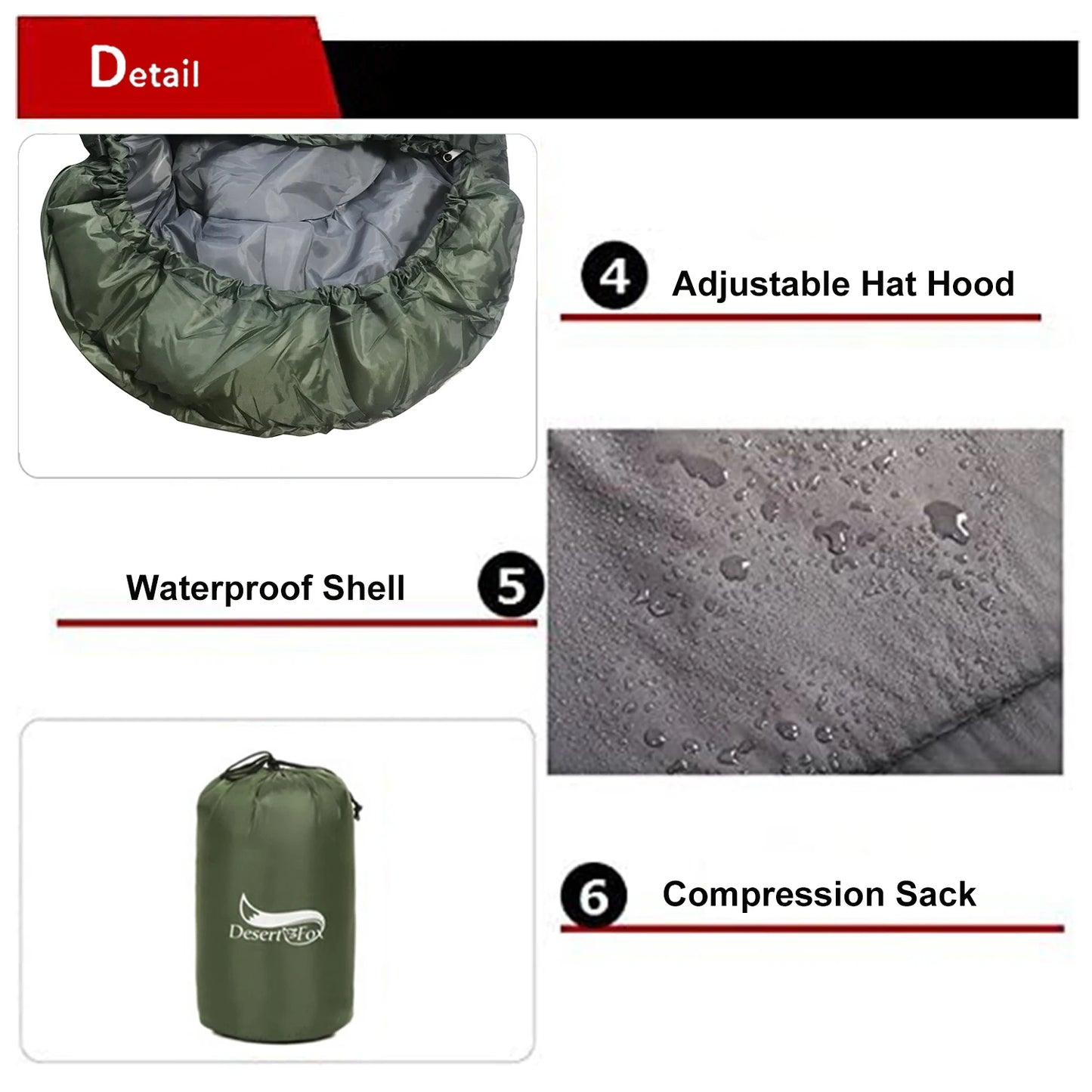 Compact Sleeping Bag Ultralight Envelope 3 Season Sleeping Bags with Compression Sack for Camping Hiking Travelling