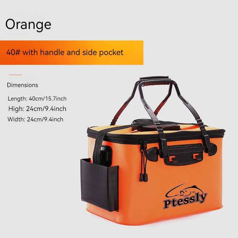 Small(30-11L) Large (40-28L) Durable EVA Portable Fishing Gear Bag - Quick-Collapse Live Fish Bucket & Tackle Storage - Perfect Camping Water Sea Container River Lakes Fishing Accessories