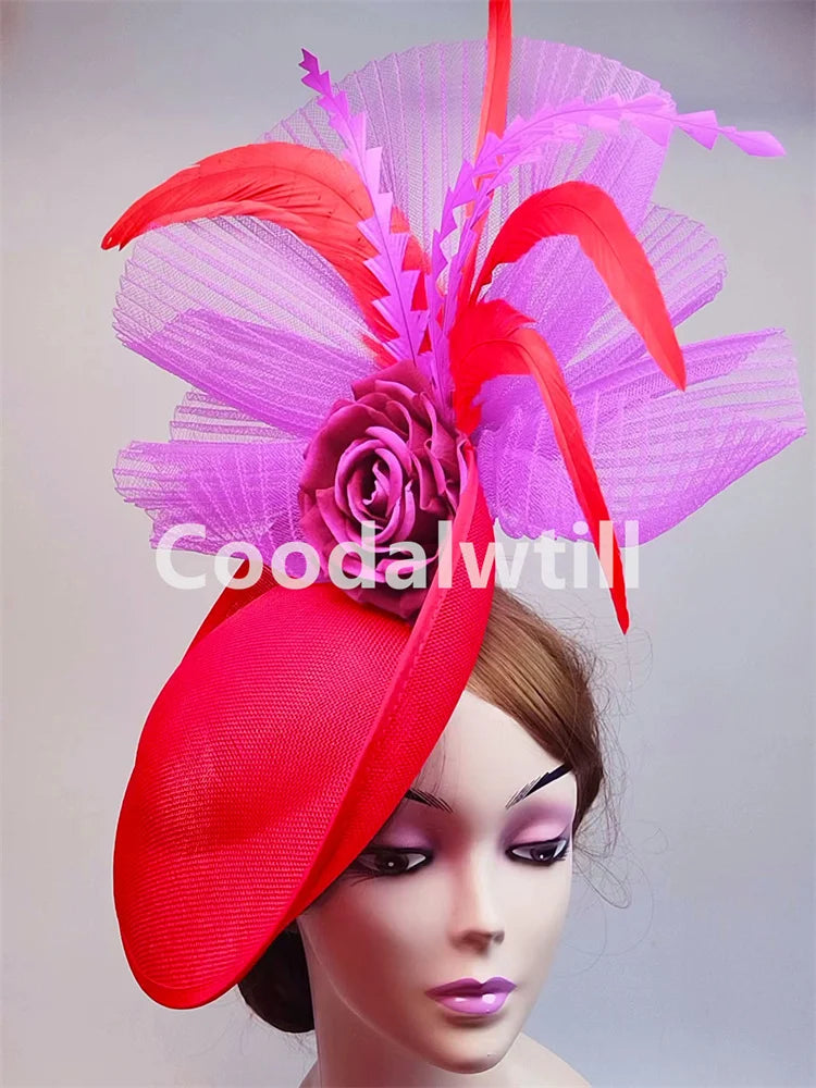 NEW Arrivals 15 Colors/Patterns Luxury Elegant Flower Fascinator Pillbox Cap Wedding Women Fascinator Hat Headband Kentucky Derby Ladies Millinery Cap Mesh Bride Hats