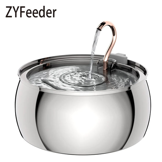 NEW Arrivals  4L Cat Drinking Fountain Stainless Steel Pet Water Feeder with Window Silent Automatic Cat Dog Water Feeder Not Plug