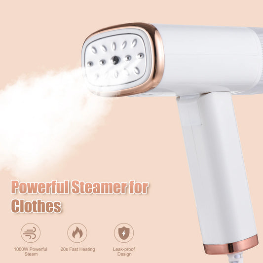 NEW 1000W Powerful Foldable Handheld Iron Garment Steamer for Clothes and Fabrics 120ml Large Capacity Water Tank 20s Fast Heating Outdoor Travel Hotels Clothes Ironing Accessories