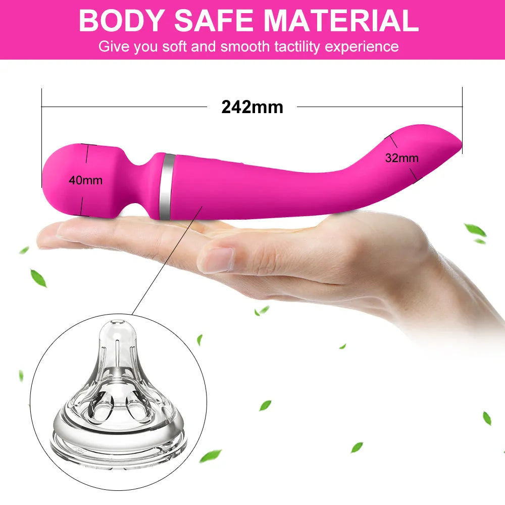 20 Speeds Powerful Dildo Vibrator Female AV Magic Wand Massager G Spot Clitoris Stimulator Adult Sex Toys for Women Masturbator