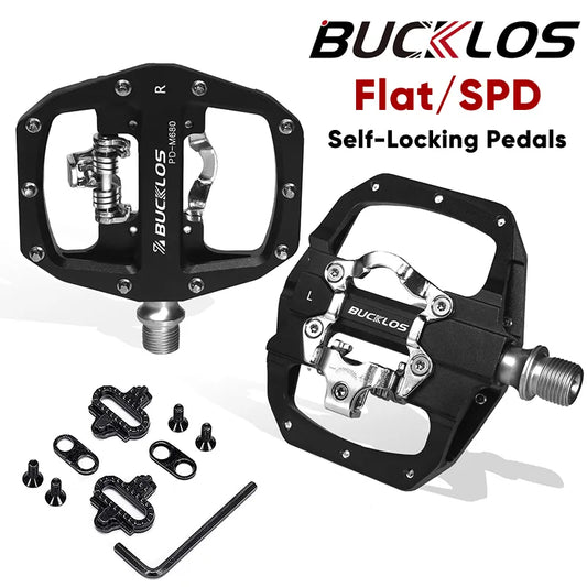 New Mountain Bike Pedals PD-M680 Dual Function Flat&Lock Pedals Fit Shimano SPD 9/16'' Aluminum MTB Pedal Bike Part