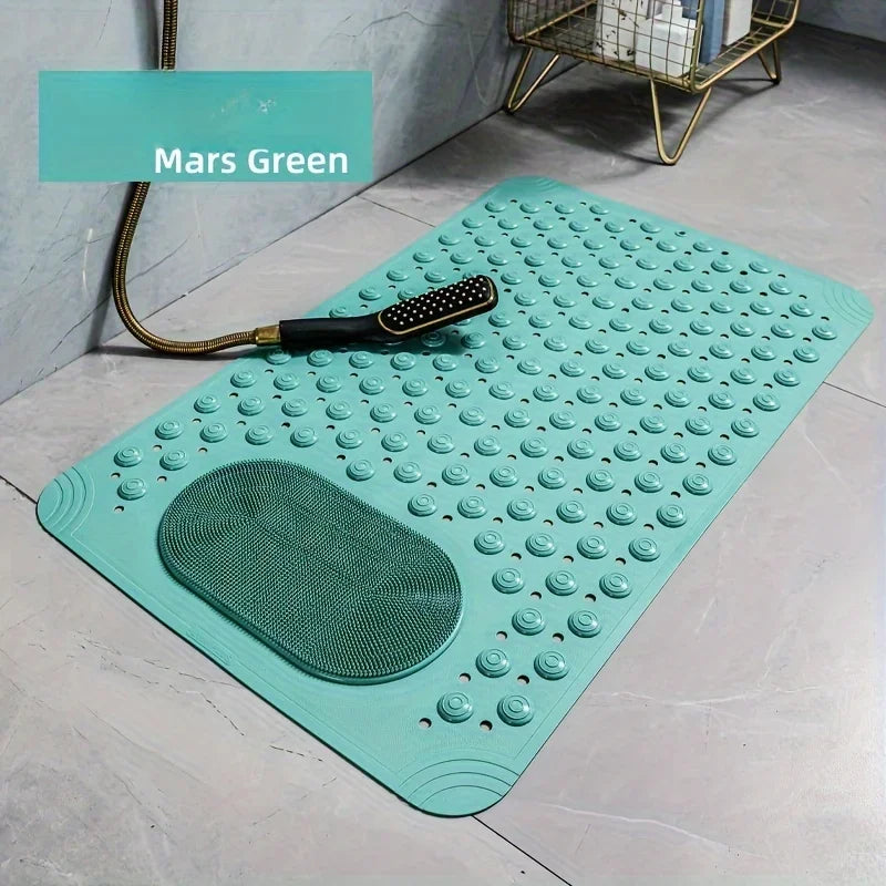 NEW 5 Colors Light Blue Non-Slip PVC Bath Mat - Rectangular Massage Nubs Shower and Bathroom Safety Rug - 0.8cm Thick, 2600g/m², Dot Pattern Home Supplies Bathroom Accessories