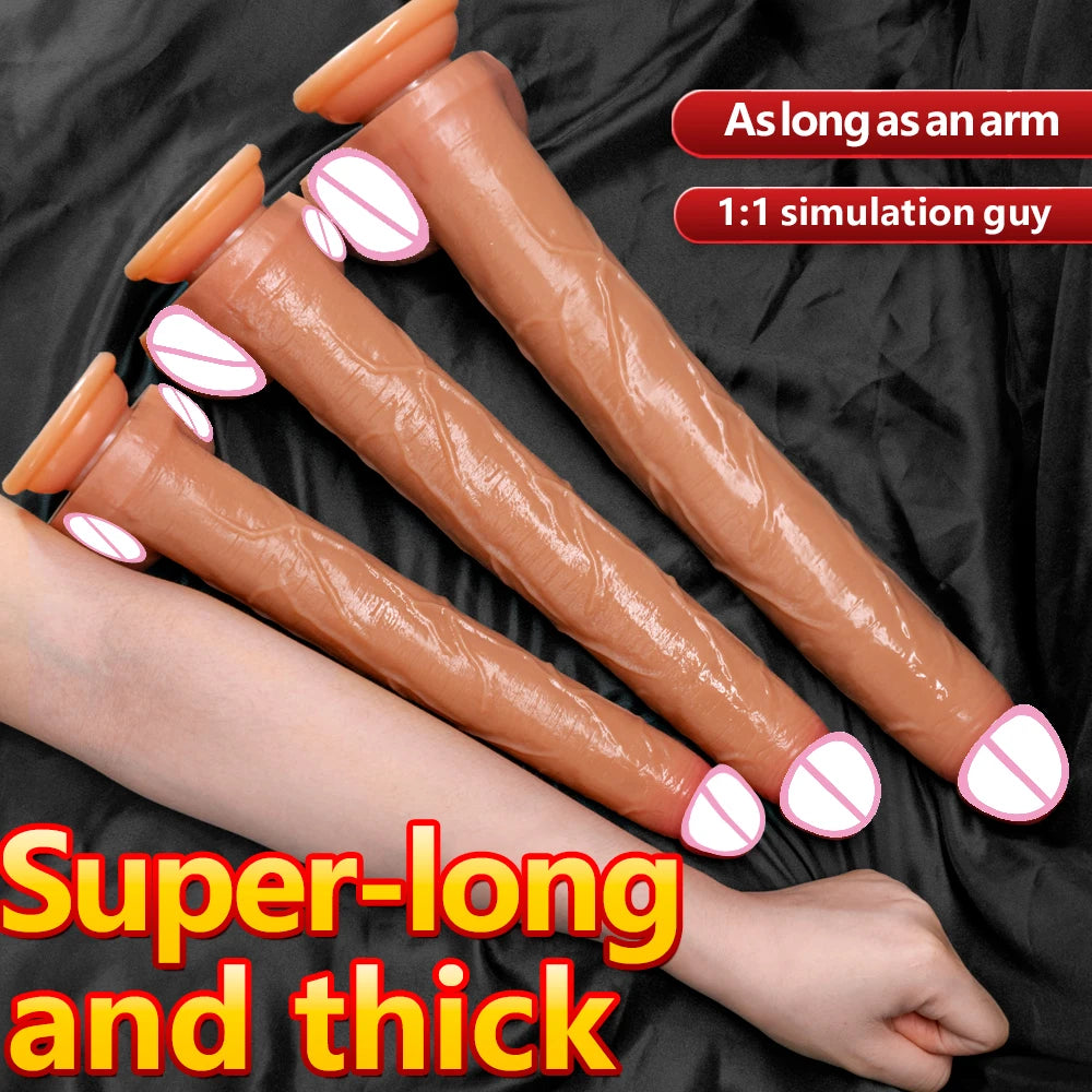 Adult 42cm Super Long Anal Dildo Realistic Big Thick Dick Dildos Vaginal Butt Plug Female Masturbation Penis Sex Toy For Woman Lesbian