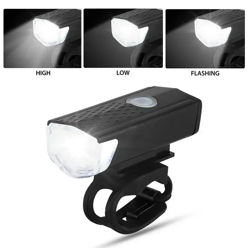 MTB Bike Front Lights USB LED Rechargeable Waterproof Mountain Bike Headlight Bicycle Safety Warning Light Cycling Accessories