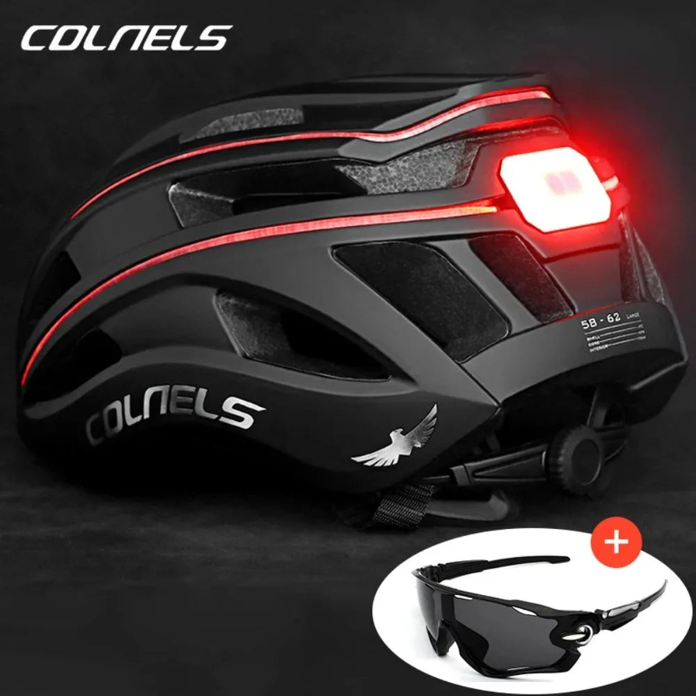 NEW!!!! Cycling Helmet USB Charging Tail Light with Light Bar Professional MTB Riding Electric Scooter Motorcycle Bicycle Helmet