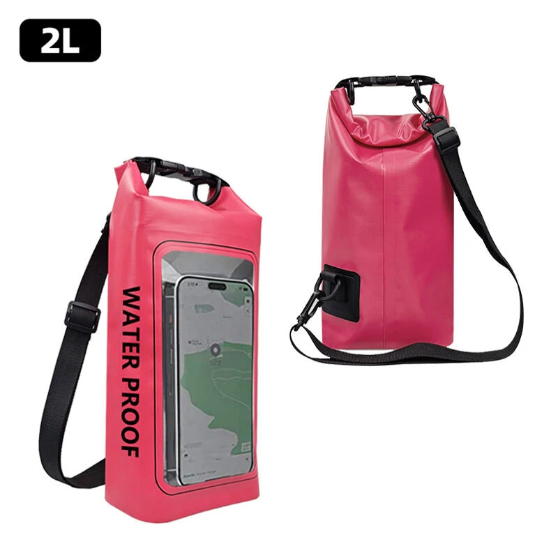 5L Large Capacity Dry Bag Swimming Pack Touch Screen Outdoor Waterproof Kayak Storage Bag Trekking Drifting Rafting Surfing Boating Backpack