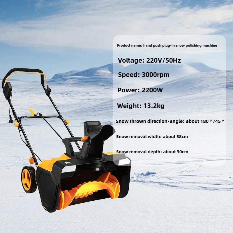 NEW Arrivals Electric Snow Plow Household Snow Courtyard Clearing Small Road Property Community Multi-Functional Hand Push Plow Artifact Thrower