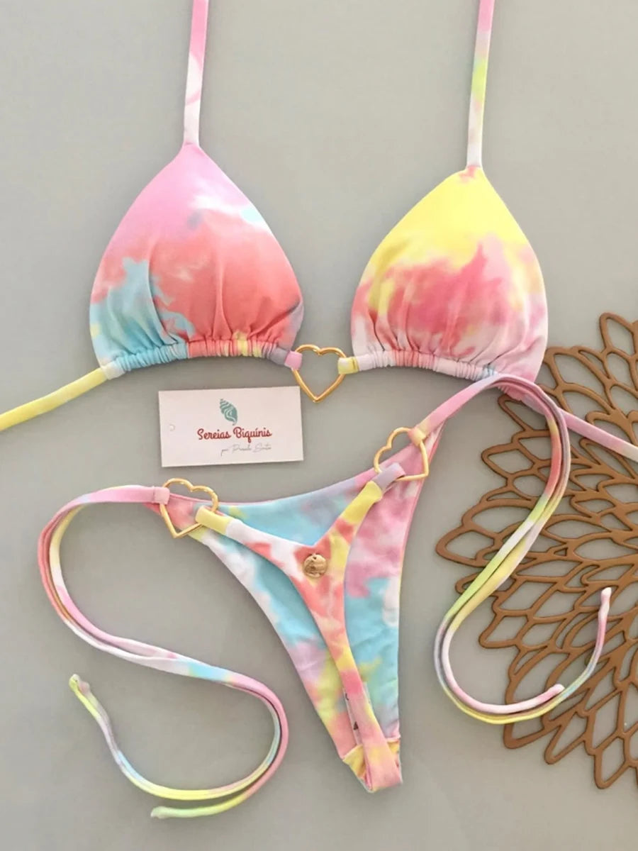 NEW 5 Colors UK Size Sexy Micro Bikini Set Swimsuit Thong Female Bathing Brazilian Women Swimwear Biquini Suit Sexy Up Bikinis Mujer