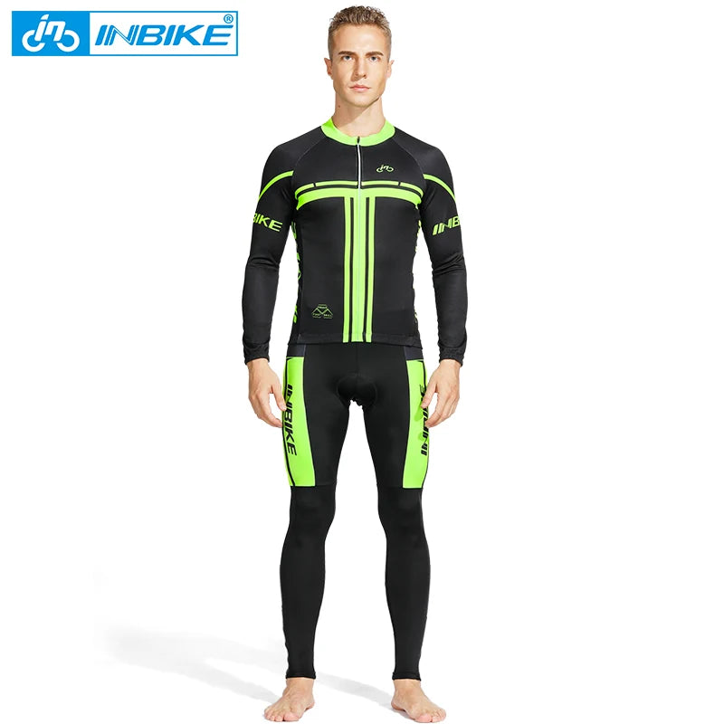 Men's Cycling Clothing Sets for Men Long Sleeve Spring Bicycle Sportswear Jersey Pants Man Running Mountain MTB Clothes