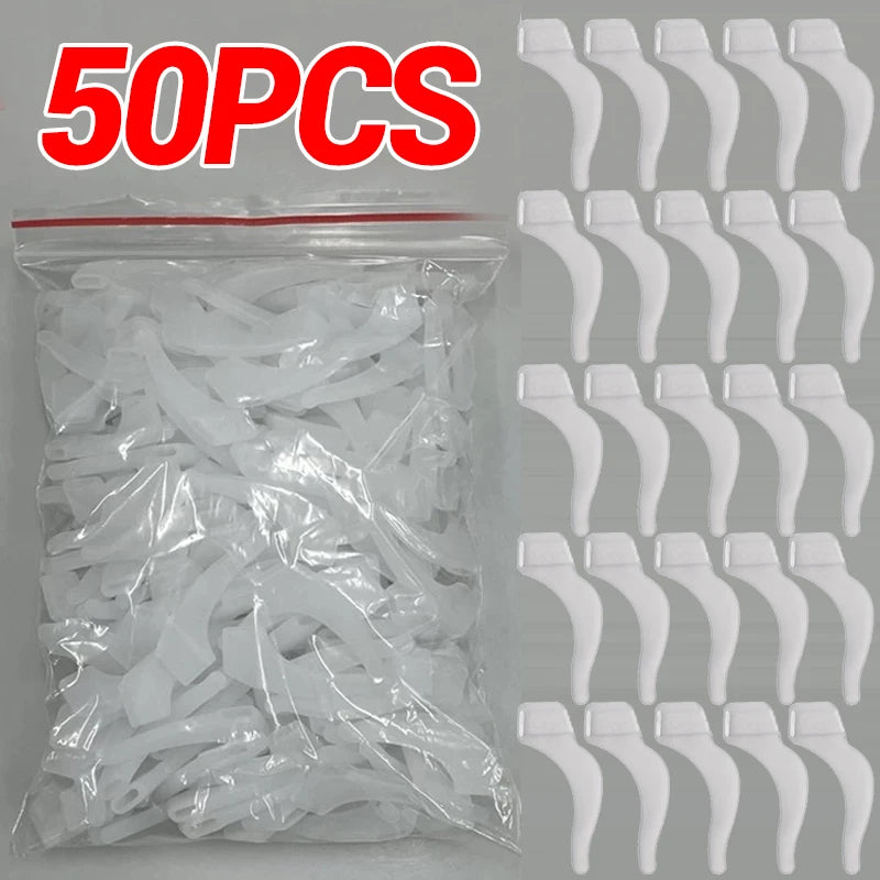 100 PCS Set Anti-Slip Silicone Ear Hooks Glasses Eyeglasses Leg Elastic Ear Grip Stopper Bracket Fastener Accessories Temple Anti-Fall Eyewear Holder Women Men Optical Accessories