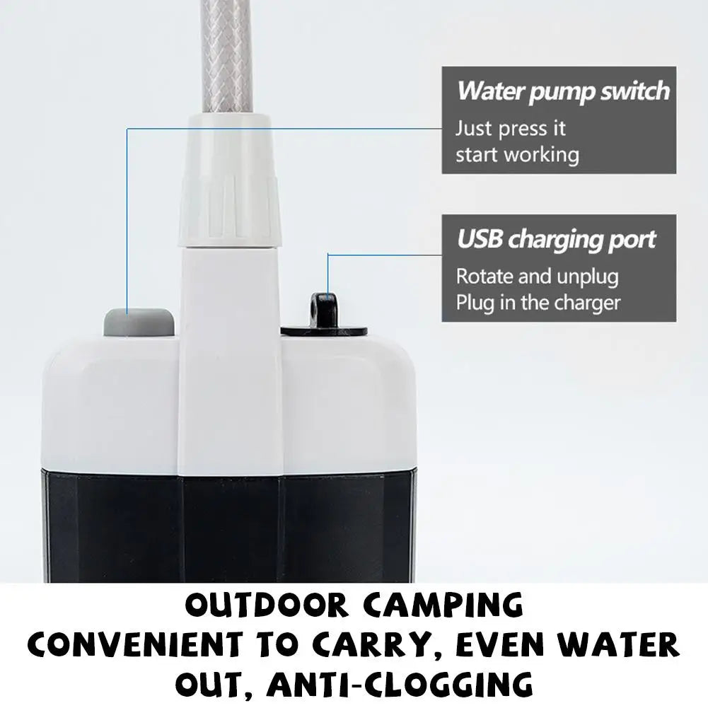 1/2 Sets Portable Electric Shower Pump Set USB Rechargeable Handheld Sprayer Water Shower Kit For Camping RV Pet Bath Outdoor Travel Beach Use