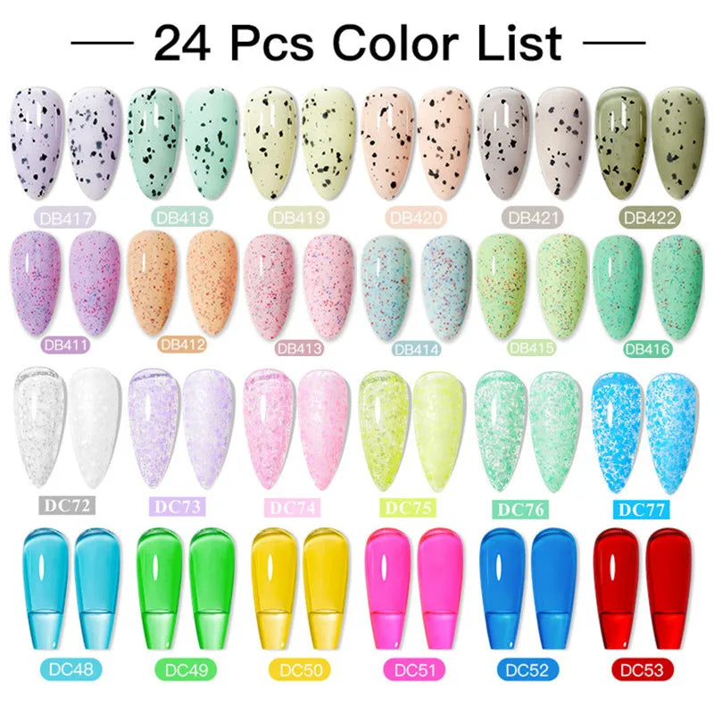 NEW Arrivals 24/40.120PCS Set Colors Gel Nail Polish Set Semi Permanent Hybrid Gel Varnish Set Base Top Coat Soak Off UV LED Nail Gel Kits Manicure Pedicure Accessories Nail Care Tools Sets Cosmetic Supplies