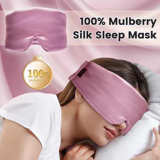 NEW Arrivals 8 Colors Soft 100% Silk Sleeping Mask Blocking Light Eye Cover Mask Outdoor Travel  Hotels Airplane Sleep Mask Natural Mulberry Silk Smooth Eyepatch Mask