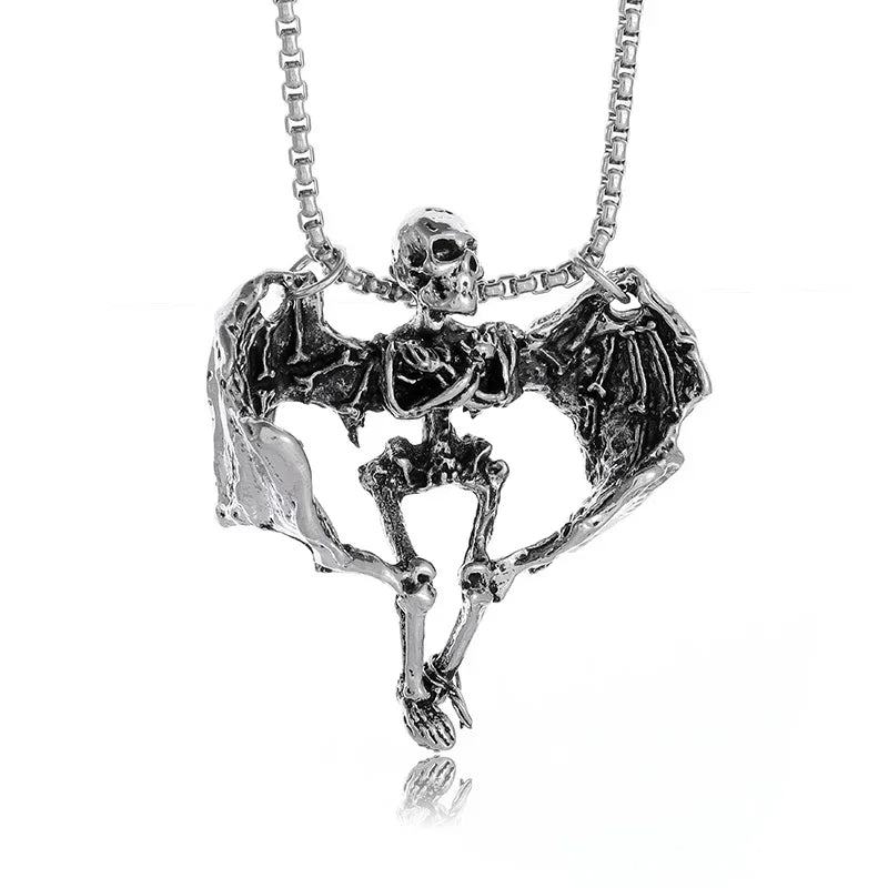 26 Types Gothic Hell\'s Grim Reaper Scythe Pendant Mystical Demon Skull Necklace Men\'s Motorcycle Punk Rock Halloween Jewelry