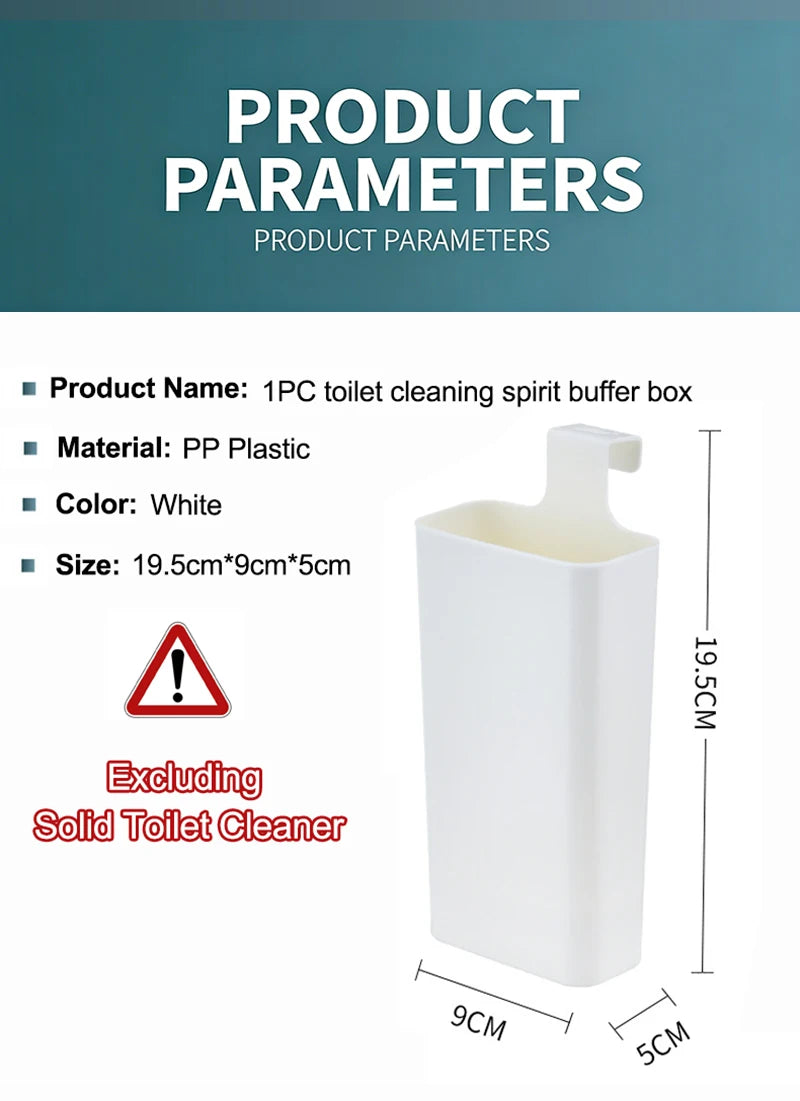 Toilet Solid Dispenser-Tank Replacement Part, Toilet Bowl Cleaner Buffer Box, Hanging Slow-Release Dispenser, Extends Cleaning Time Home Bathroom Accessories