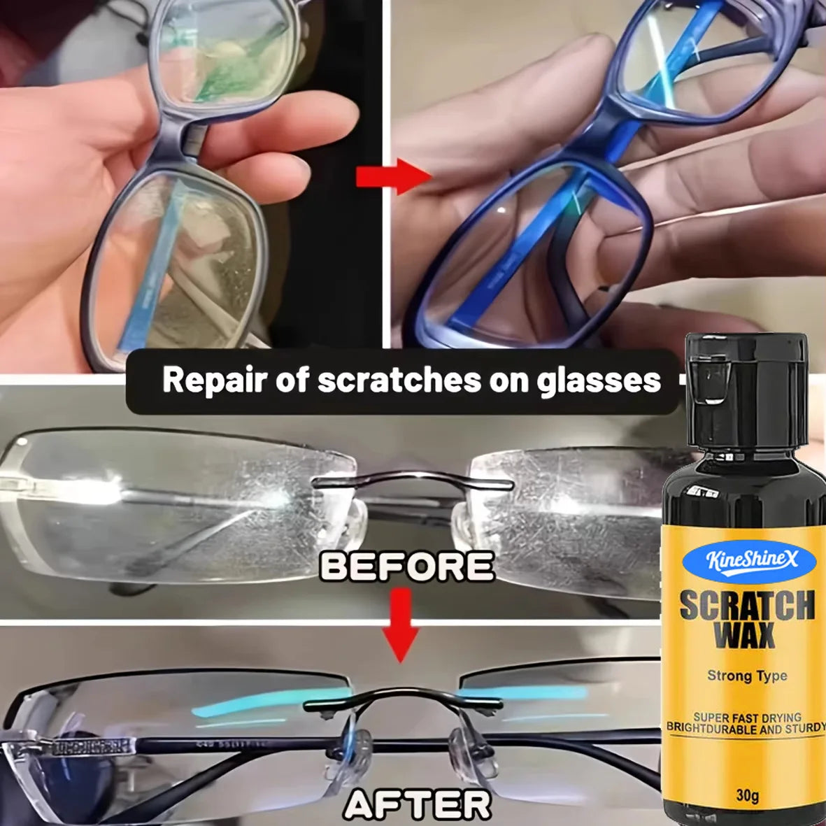 NEW 1/3/5/10/22 PCS Set Glasses Restoration Resin: Repair Cream for Repairing Broken Glasses Scratches, Yellowing and Wear, Lens Repair, Automotive Sunglasses