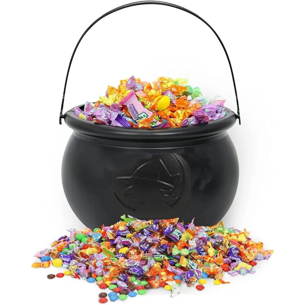 Halloween Trick or Treat Large Wizard Witch Cauldron Decoration Prop Halloween Irish Parties Table Centerpieces Candy Holder Table Halloween Haunted House Decoration