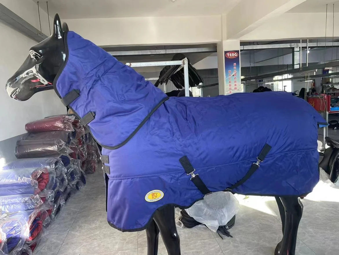 NEW Arrivals Winter Thickened Cotton Horsecloth Plus-Sized Horse Sweat and Blood Pony Horse Rug Snow Raincoat Full Body Blanket Pets Animals Supplies