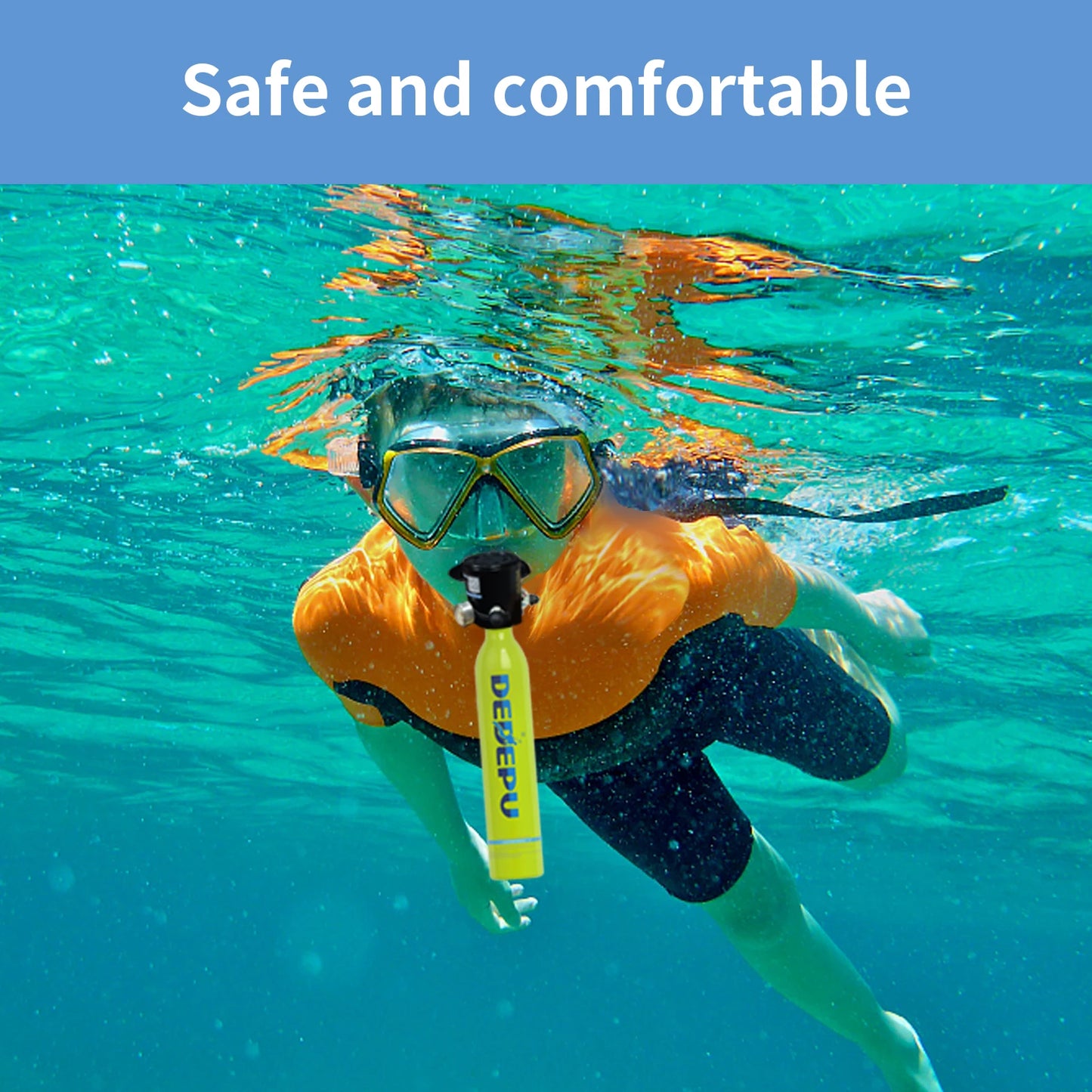 DEDEPU Scuba Diving Tank  Mini Diving Cylinder Equipment Snorkeling  Dive Bottle Oxygen With Hand Pump Dive Goggles Snorkeling