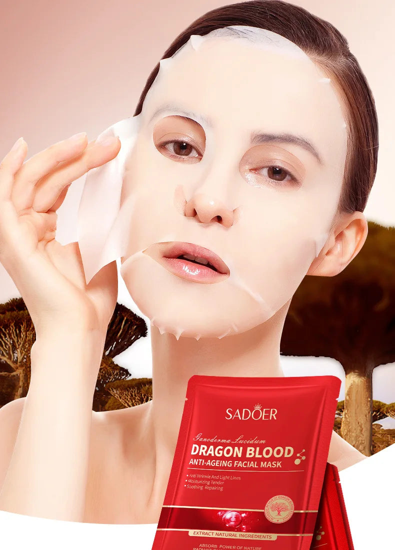 5 PCS Set Dragon Blood Facial Masks for Face Moisturizing Anti-Aging Hydrating Face Mask Facial Skin Care Products