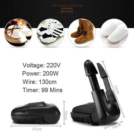 New Smart Shoe Dryer for Boost Shoes Gloves Socks Hats with Ozone Odor Removal Timer Length Adjustable Foldable Drying Machine