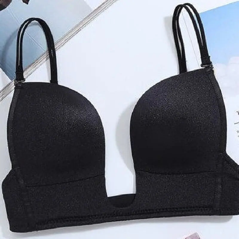 NEW Arrivals Brown/Black Color Plus Size Women's Backless Invisible Bra, Strapless Sexy Lingerie, Wedding U-Shaped Backless Shoulder Top Ladies Sexy Underwear