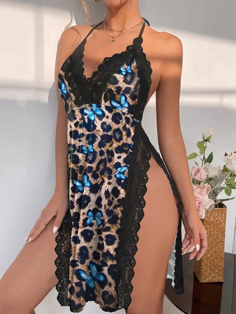 NEW Arrivals S-XL Size Sexy Women's Underwear Large Size Loose Home Nightgown Slit Pajamas