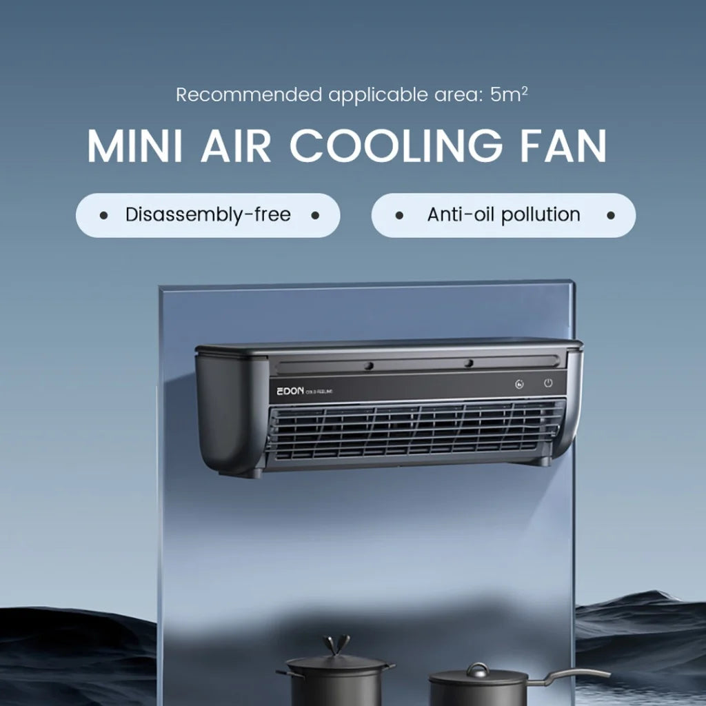Black/White Color  E868 Wall-Mounted Air Cooling Fan 20W Power Quick Cooling Easy To Install Leafless Home Bedroom Living Room Kitchen Office Hotels Air Conditioning Fan with Remote Control.