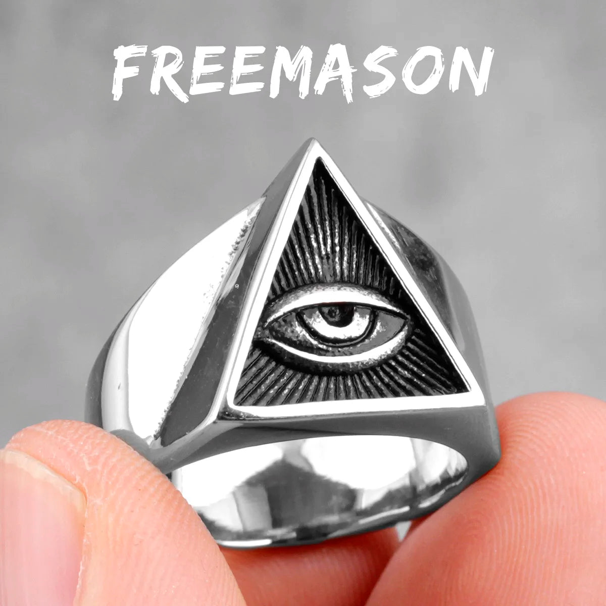 Rothchild's Illuminati Organization Freemason Octopus Eye Top Quality Titanium Steel Women's Men's Rings Punk Vintage for Boyfriend Jewelry Creativity Gifts Secret Society Products