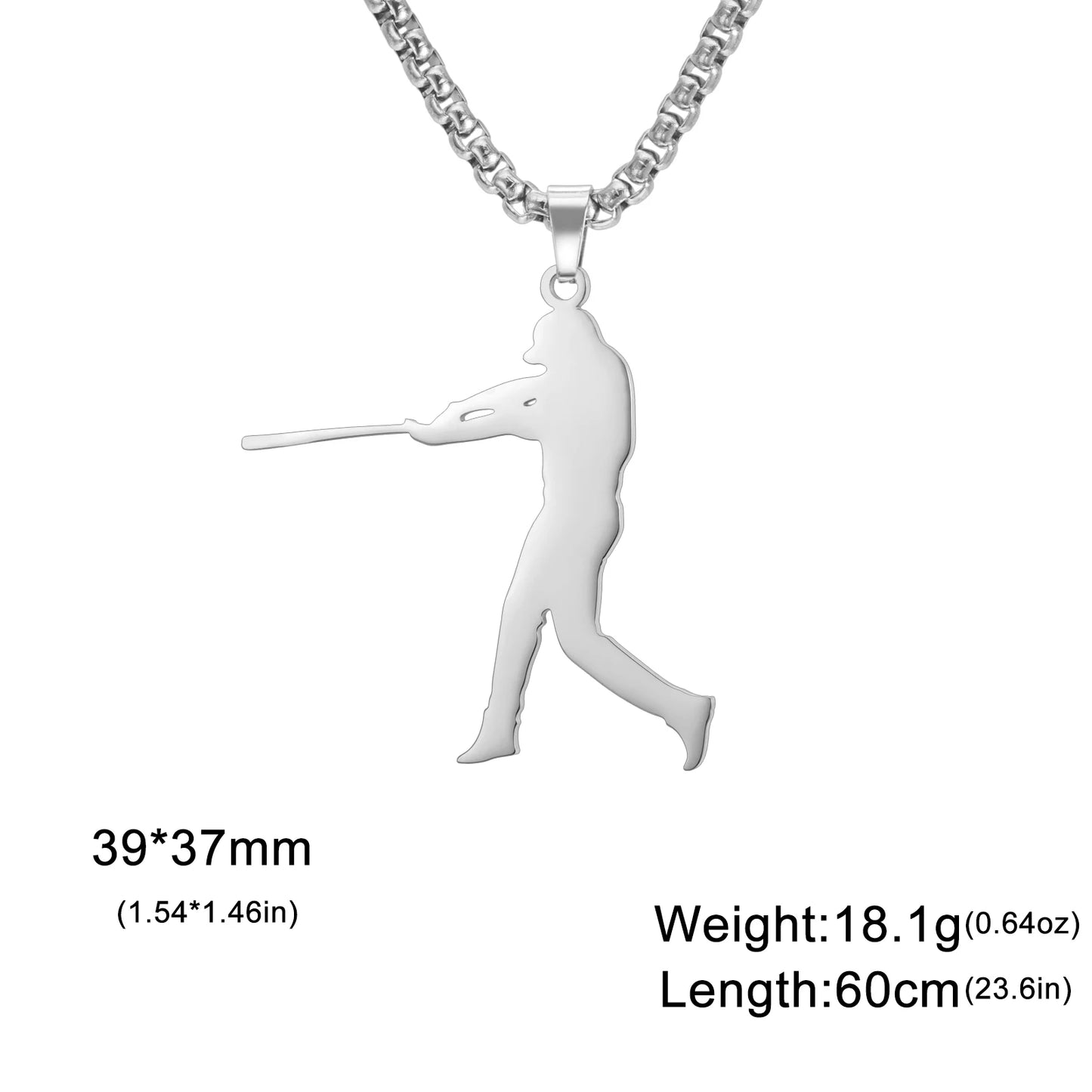 Baseball Gold Necklace Teen Boy Neck Chain Stainless Steel Pendant Necklace Fashion Sport Jewelry Men Sport Enthusiast Gifts
