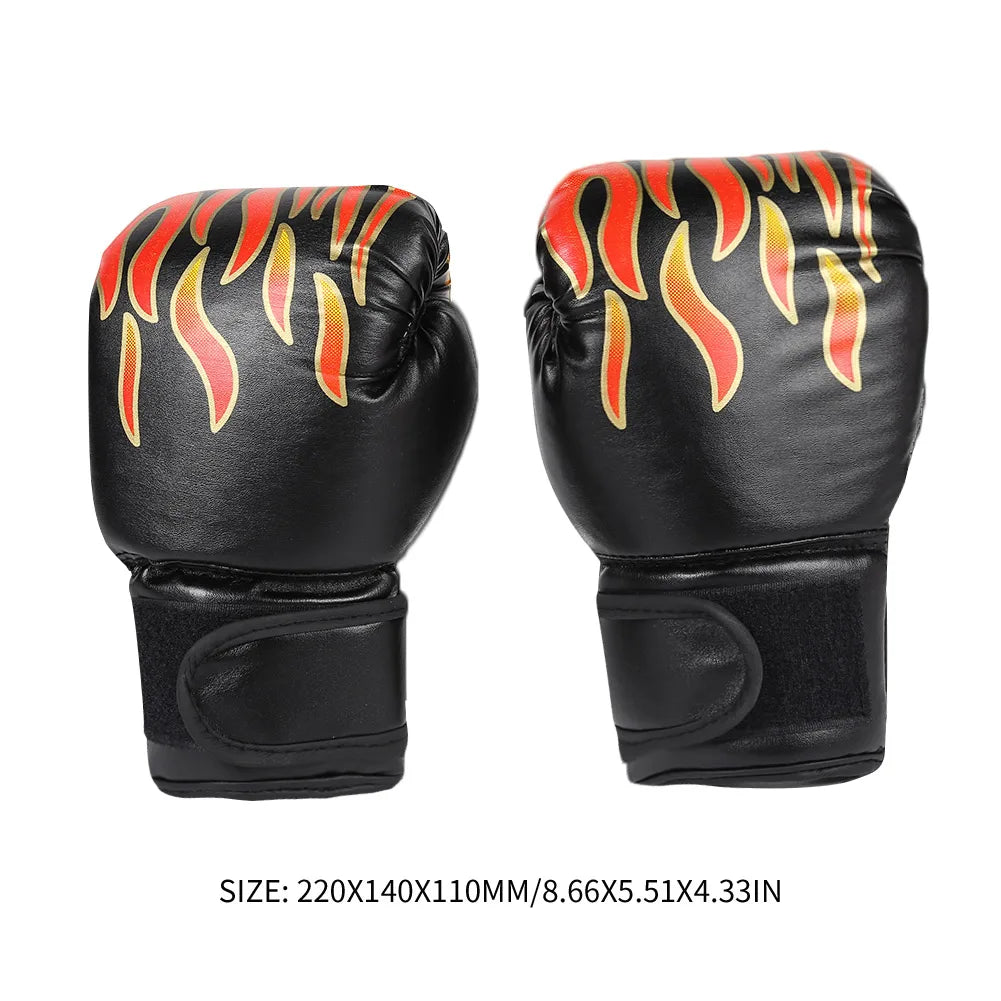 2 PCS Set 8oz Kids Boxing Gloves PU Leather Muay Thai Mitts Breathable Fighting Mitts Taekwondo Mitts for Boys Girls Youth Kick Boxing Practice Training Exercise Children Sports Accessories