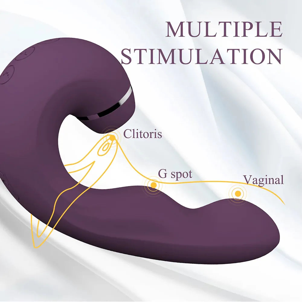 Hannibal Female Masturbator 3 in 1 Clit Sucker Dildo G-Spot Vibrator Sucking Vibrators for Women Clitoral Stimulator Sex Toys