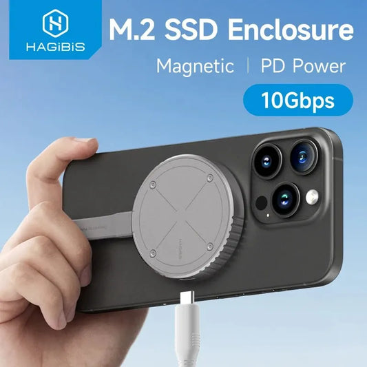 Magnetic M.2 2230 NVME SSD Enclosure MAG Safe SSD Case USB C 3.2 Gen2 to NVME PCI-E for iPhone 15 Pro Max PRO RES MacBook