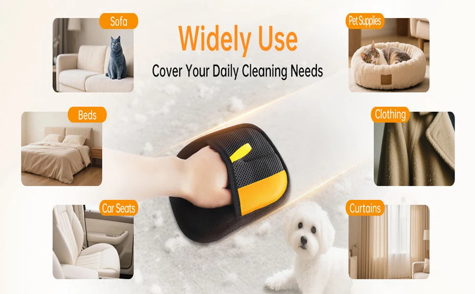 3 PCS Set Pet Hair Removal Mitts Cat Hair Remover Brush Sticking Device Home Hair Scraper Reusable Cat Grooming  Electrostatic Gloves Pets Grooming Sets Hair Care Accessories