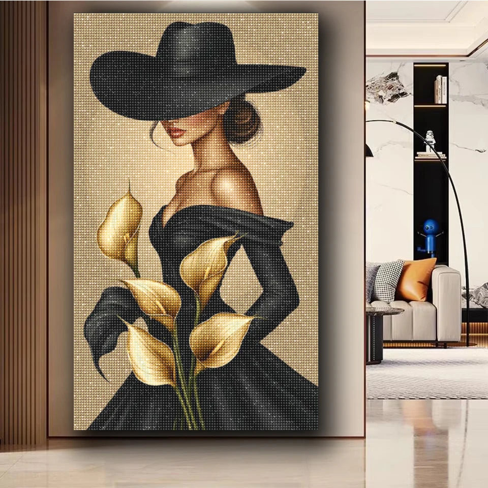Elegant and Charming Lady Diy Diamond Painting New 2026 Diamond Art Mosaic Jewelry Cross Stitch Christmas Gift Home Living Room Decor