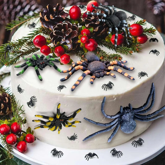 NEW Arrivals 300PCS Set Small Fake Black Spiders Halloween Decoration Horror Spider DIY Party Haunted House Prop Lifelike Insects Tricky Toys